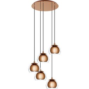 EGLO Rocamar 1 Hanglamp - E27 - Ø 58,5 cm - glas - Koper