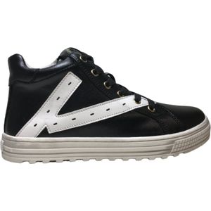 Naturino Snip High - mt 30 - veter rits hoge lederen sneakers - zwart wit