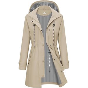 Dames Lange Regenjas - Winddicht en Opvouwbaar voor Lente en Herfst