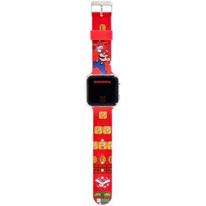 Accutime - LED Watch Super Mario - Kinderhorloge Met LED Display Voor Datum en Tijd - Rood
