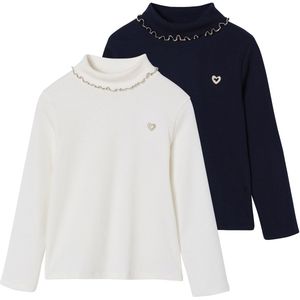 Set van 2 - Souspulls - Ecru - Geribbelde Tricot - Voor Meisjes