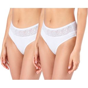 Bellivalini Dames Slip Onderbroek 2Pack – Katoen – WitWit – XS – BLV-BLV50-196-SL