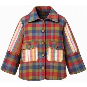 HS Handmade Katoenen Jas – Bonte Ruit – One Size
