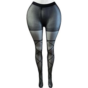 BamBella ® - Panty -Onesize - gaas maillot dunne pantys Dames - Onesize - lingerie van kant zwart