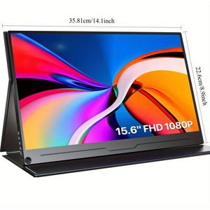 Draagbare Monitor – Portable Scherm – Extern Scherm – Extra Display – 15,6 Inch Full HD – IPS Beeldscherm – USB-C Aansluiting – Oogzorg Technologie – Ingebouwde Dual Speakers