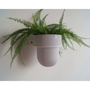 STERKSTAEL Flora S Eco Pot Marble Grey - bloempothouder - kleur houder wit - kleur pot marmer grijs - inclusief bloempot ø12cm - poedercoating - staal