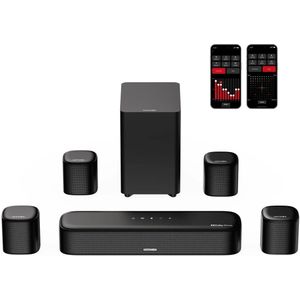 Soundbar - 7.1ch - Soundbar met Subwoofer - Soundbar voor TV - Smart App Control - 350W - Bluetooth TV Soundbar - Home Cinema Geluid - Zwart