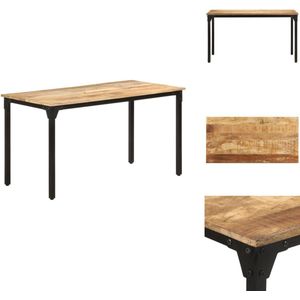 vidaXL Eettafel - Eettafels - Houten Eettafel - Houten Eettafels - Eettafel 140x70x76 cm ruw mangohout