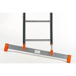 PLUS | Schuifladder met Levelingssysteem | 3 delig| 3x12 treden | Gecoat | Leveling System | Aluminium | Anti slip | EN 131-1 + 2, NEN 2484, TÜV en GS gecertificeerd