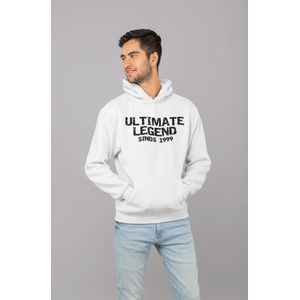 1999 Jaar Wit Hoodie heren - Maat S - Ultimate Legend - Verjaardag Cadeau Mannen - Limited Edition