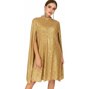 Cape - Jurk - Goud - Glitter - Dames - Feest