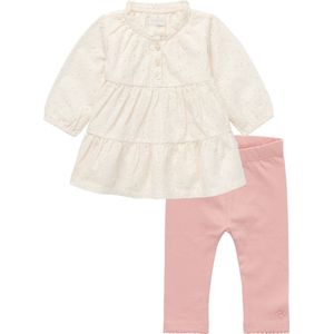 Noppies - Kledingset - 2 delig - Jurk Leawood Butter Cream - Legging Lecanto Misty Rose - Maat 86