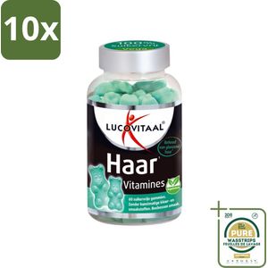 10 x Lucovitaal - Supplement - Haar Vitamines - Suikervrij - Bosbessen Smaak - 60 Gummies - Grootverpakking - Haar Vitamines - Haar Groei - Haar Conditie - Gummies Voor Haar - Suikervrije Gummies