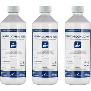 Handalcohol spray 70% - 500 ml met dop - set van 3 stuks