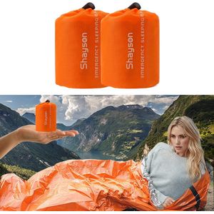 Thermische Nooddeken, slaapzak \ Premium Reddingsdeke | Survival Whistle Ultralight Cold Protection / Noodslaapzakken - emergency foil blanket, emergency sleeping bag - 2 pack