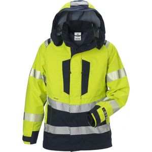 Fristads Flamestat Hi Vis Gore-Tex Pyrad® Shelljack Dames Klasse 3 4195 Gxe - Hi-Vis geel/marineblauw - 3XL
