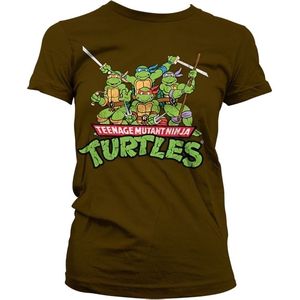 Teenage Mutant Ninja Turtles Turtles Distressed Group Girly T-shirt Damen Brown-S