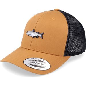 Hatstore- Salmon Fish Caramel/Black Trucker - Skillfish Cap