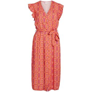 Vila Jurk Viviva C/s Belted Dress 14091543 Pink Yarrow Dames Maat - 42