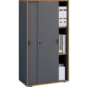 VCM Büroschrank mit 3 Fächern | moderner Aktenschrank mit Schiebetüren | Maße ca. H. 110 x B. 60 x T. 37 cm– Salia 3-Fach