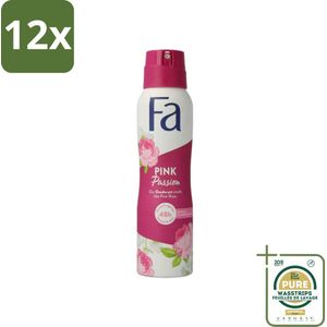 FA - Pink Passion - Deodorant Spray - Roze Roos - 150 ml - Voordeelverpakking - 12 stuks - Fa - Langdurige Frisheid