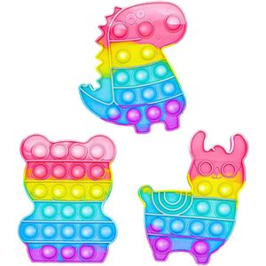 Bubble Fidget Speelgoed Set Anti-Stress Spel voor Volwassenen en Kinderen - Dinosaurus Alpaca Beer