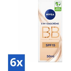 6 x NIVEA - Essentials BB Crème Light - BB Crème - SPF 15 - Hydrateert & Camoufleert - 50 ml - BB Crème - Dagcrème - Lichte Huid - Hydraterende Crème - Zonbescherming