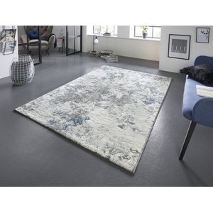 Flycarpets Elle Decoration - Modern Design Vloerkleed - Fontaine - Creme / Grijs / Blauw - 120x170 cm