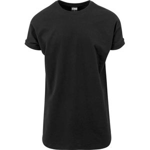 Urban Classics - Long Shaped Turnup Heren T-shirt - 5XL - Zwart