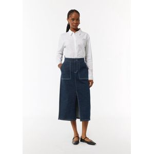 comma - Midirok - Donkere Wassing - Elastisch Denim