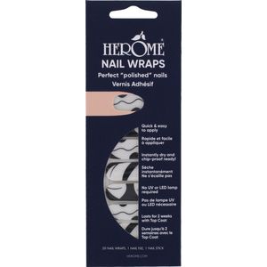 Herome Nail Wraps Noir Lines - Nagelstickers - Nail Art - Zonder Droogtijd - 2x10 stickers