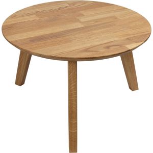 Minimalistische ronde salontafel eiken 50x50cm - Stijlvolle bijzettafel voor woonkamer en slaapkamer