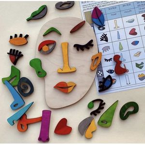 Gezichten en Emoties Houten Puzzel +3 jaar - Picasso - Cubism - Creatief - Educatief Speelgoed - Peuter - Kleuter - Montessori Speelgoed - Emoties Leren - Spelend Leren