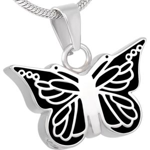 Ashanger vlinder staal zwart zilverkleurig 1.9cm