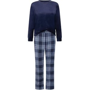 Hunkemöller Pyjamaset Velours Blauw XS
