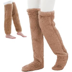 Beenwarmers voor dames - fleece overknee sokken - fleece leggings - overknee sokken - zachte leggings - warme wintersokken - geschikt voor thuis en op kantoor