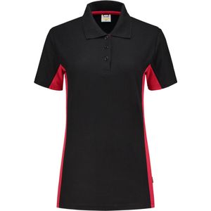 Tricorp Poloshirt Bicolor Dames 202003 Zwart-Rood - Maat 5XL