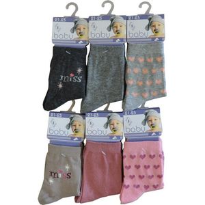Baby sokjes Miss - maat 19/20 - 12 paar - 90% KATOEN - Zonder naad aan de teen