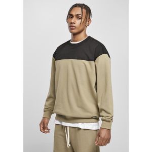 Urban Classics - Upper Block Crewneck sweater/trui - XXL - Groen/Zwart