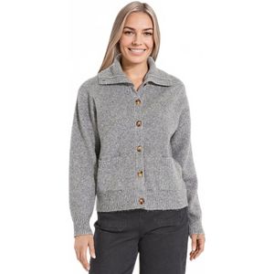 Warm geribd vest met knopen van wol en gerecyclede vezels