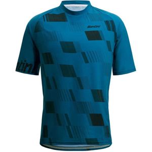 Santini Fibra T-shirt Met Korte Mouwen Blauw M Man