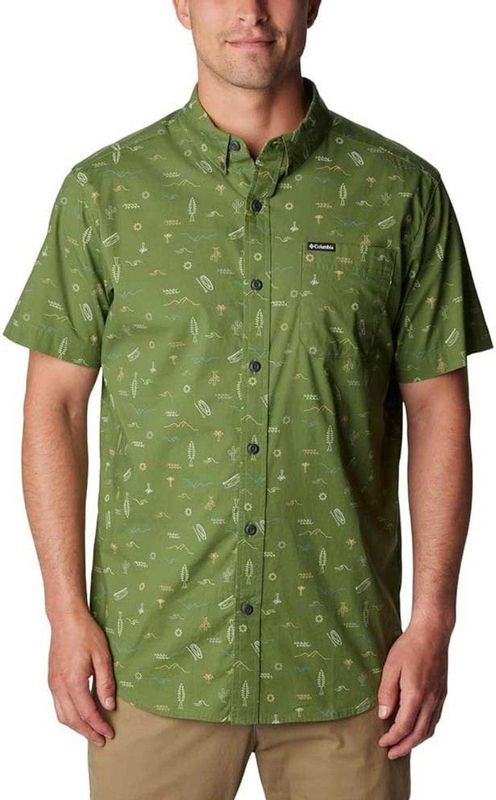 Columbia Rapid Rivers™ Printed Overhemd Met Korte Mouwen Groen S Man