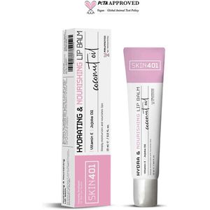Skin401 Lippenbalsem Lip Balm Hydrating & Nourishing - Vegan - Hydraterende & Verzorgende Lippenbalsem - Vitamine E + Jojoba Oil (kokosolie) - Alle huidtypen -15 ml