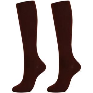 Compressiekousen - Steunkousen - Duopack - Vrouw - Donkerbruin - Maat S/M