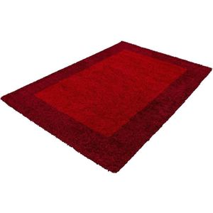 Hoogpolig vloerkleed Life - bordeaux - rood - 120x170 cm