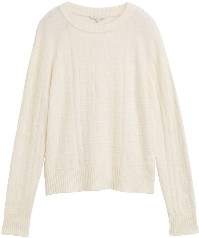 Tom Tailor - Dames pull - Maat XL - Vrouwen - Creme - katoen