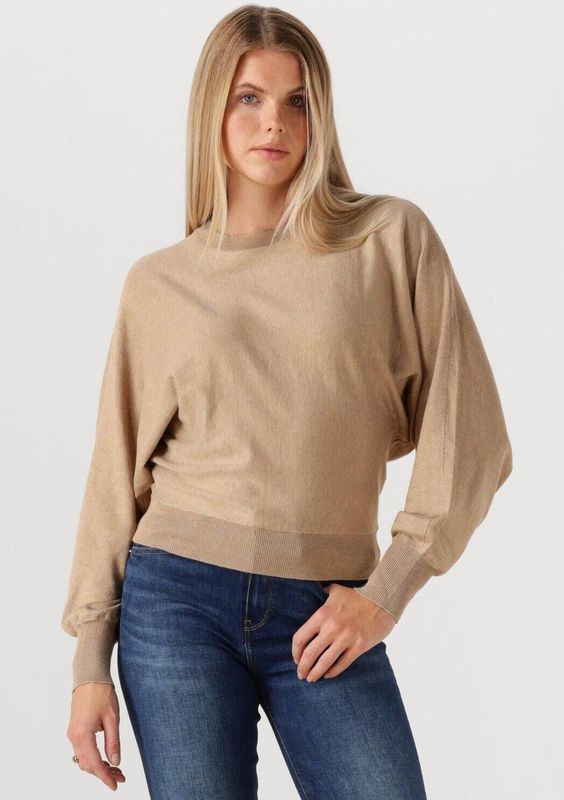 Minus - Dana - Gebreide Pullover - Beige - Vleermuismouwen