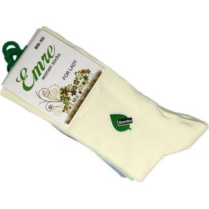 1 paar Bamboe Sokken - Bamboelo Sock - Vrouwen Sokken - Maat 36/40 - Creme/wit Kleur - Naadloze Sokken