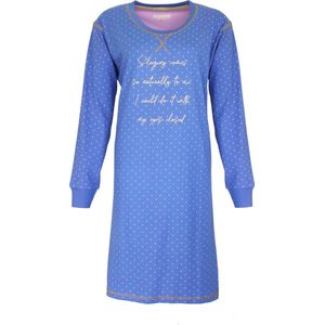Irresistible Dames Nachthemd - 100% Katoen - Blauw - Maat S