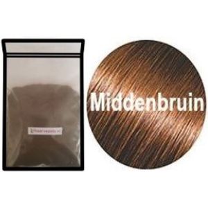 Keralux haarvezels-haarpoeder-haarverdikker-volume poeder-hairfibers-100gr-navulzak-navulling-refill-middenbruin-mediumbrown